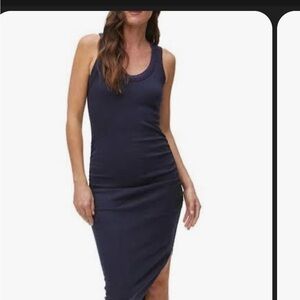Michael stars Ulla ribbed midi dress navy M